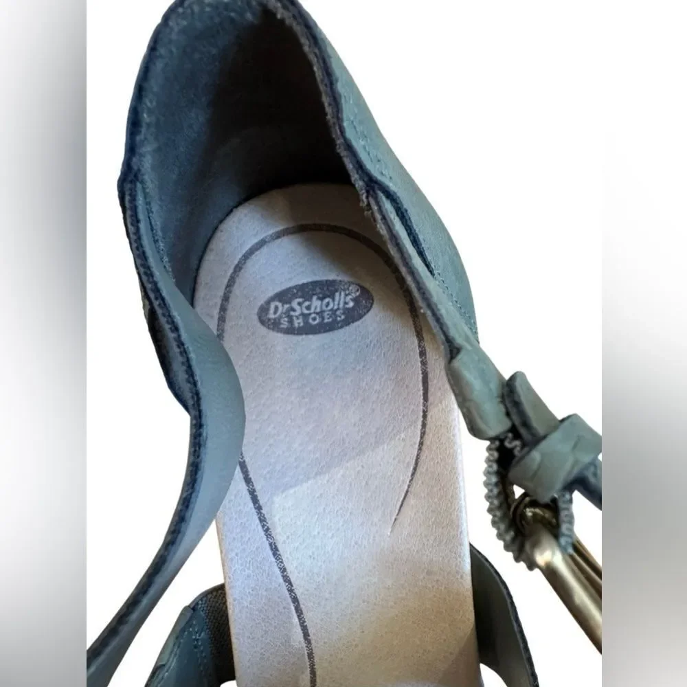 Dr. Scholl's Women’s Wedge Barton Green Snake Pattern Sandals Size